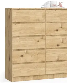 Komody a skrinky Dizajnová vysoká komoda OLDRIŠKA120, dub Artisan