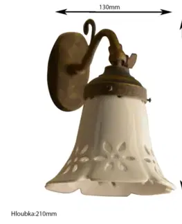 Doplnky do kúpeľne SAPHO - MARSALA svietidlo E14, 40W, 230V, IP21, keramické tienitko, bronz MC077