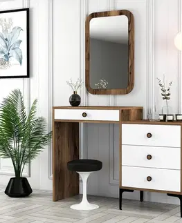 Toaletné Toaletný stolík Lizbon 544 - Walnut, White
