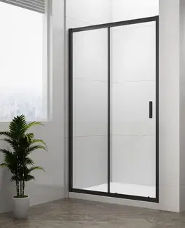 Sprchovacie kúty POLYSAN - EASY BLACK sprchové dvere 1300, číre sklo EL1315B