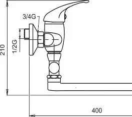 Kúpeľňové batérie NOVASERVIS - Paneláková batéria bez príslušenstva 100 mm Metalia 55 chróm 55073/1,0