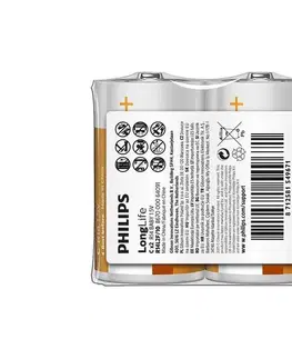 Predlžovacie káble Philips R14L2F/10 - 2 ks Zinkochloridová batéria C LONGLIFE 1,5V 2800mAh Phil-R14L2F/10
