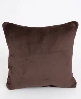 Dekoračné obliečky MKLozkoviny.sk Obliečka na vankúš mikroplyš 40 × 40 cm -  Laura tmavo hnedá-  -