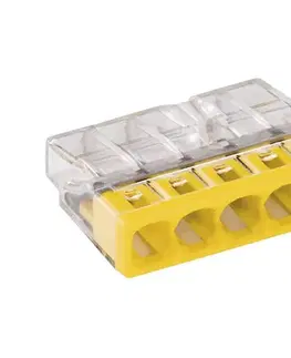 Predlžovacie káble WAGO 2273-205 - Spojovacia krabicová svorka COMPACT 5x2,5 450V žltá 2273-205