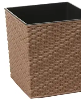 Záhrada Obal Juka Ratan ECO 25x25x26 cm svetlohnedý