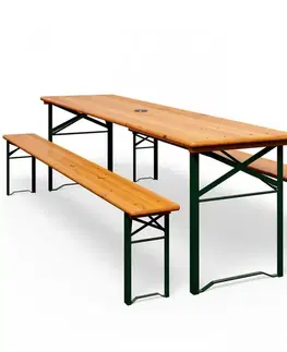 Záhradný pivný set - stôl a lavica Záhradný pivný set skladací 170 cm D0048 Dekorhome