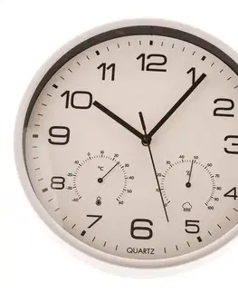 Hodiny Nástenné hodiny s teplomerom a vlhkomerom 25 cm