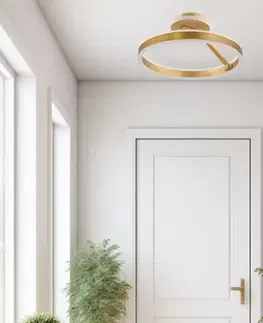 Stropná svetla Stropná lampa RINEUS zlatá 20W LED bezfarebné kryštály PRIEMER 40CM