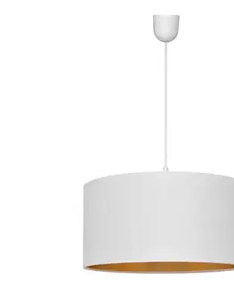 Svietidlá  Luster na lanku ALBA 1xE27/15W/230V pr. 40 cm biela/zlatá W-4020/1 WT+GO+SCW-P WT