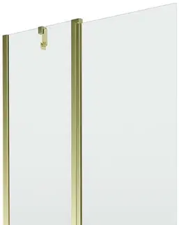Sprchové dvere MEXEN - Flip vaňová zástena 1-krídlo 100x150, transparent, zlato 894-100-101-50-00