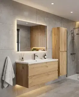 Kúpeľňový nábytok Kúpeľňová skrinka vysoká SAT B-WAY 30x133x35 cm dub mat BWAY35OAK BWAY35OAK