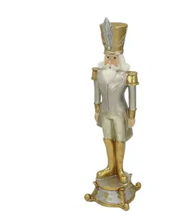 Vianočné dekorácie Figúrka Luskáčika 42cm silver gold