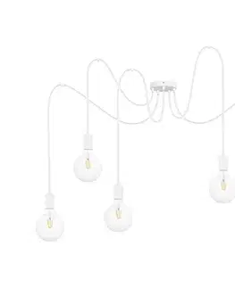 Svietidlá  Luster na lanku MIROS 5xE27/60W/230V pavúk biela 0268