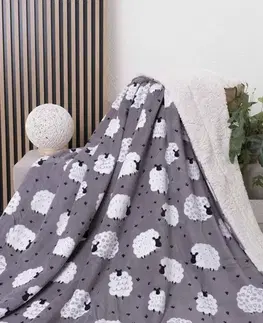 Deky MKLozkoviny.sk Baránková deka mikroplyš Exclusive 220 × 200 cm – Ovečky