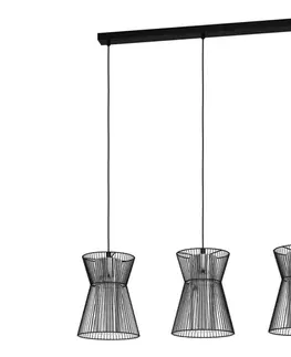 Svietidlá Eglo 99634 - Luster na lanku MASETA 3xE27/40W/230V čierna 99634
