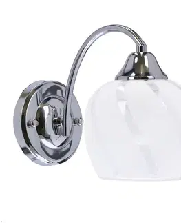 Bodové svetlá Nástenná lampa Prego chrómová, E27, priehľadné tienidlo