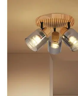 Svietidlá BRILAGI - Bodové svietidlo HYGGE 3xE14/15W/230V drevo/dymové BRI405