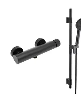 Kúpeľňové batérie Sprchová baterie SAT Evolution se sprchovým setem 150 mm černá matná SATBSEVO268CSET1 SATBSEVO268CSET1