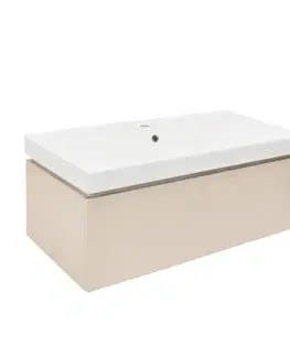 Kúpeľňový nábytok Kúpeľňová skrinka s umývadlom SAT Feel 100x30x46 cm pieskovo béžová mat SATFEEL100BEU1 SATFEEL100BEU1