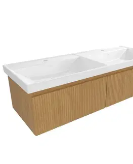 Kúpeľňový nábytok Kúpeľňová skrinka s umývadlom SAT Evolution 118x30x44, 5 cm dub medový mat SATEVO120DMU4 SATEVO120DMU4