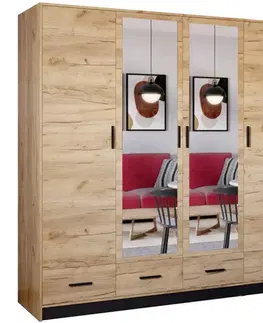 Šatníkové skrine Skriňa Sophie 200 craft/čierna