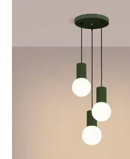 Svietidlá  SL.1725 - Luster na lanku HALO 3xG9/8W/230V pr. 25 cm zelená SL.1725