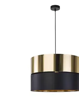 Svietidlá  Luster na lanku HILTON 1xE27/25W/230V mosadz/čierna 4346