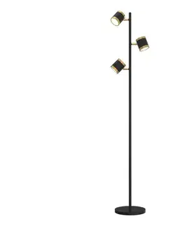Lampy Wofi 3003-304S -LED Stmievateľná stojacia lampa TOULOUSE 3xLED/7W/230V čierna/zlatá 3003-304S
