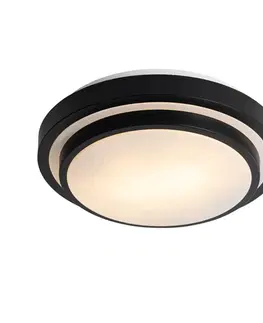 Stropné osvetlenie Moderné stropné svietidlo čierne s bielym 35 cm 2-svetlé IP44 - Walden