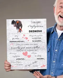 Tabuľky s venovaním (darčeky) Darček pre dedka - Tabuľka - Poďakovanie deduškovi na Vianoce