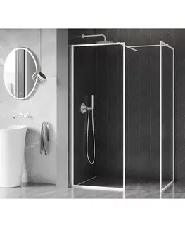 Sprchové dvere MEXEN/S - Kyoto-F Sprchová zástena WALK-IN s rámom 110 x 85, transparent 8 mm, biela 800-110-202-04-20-085