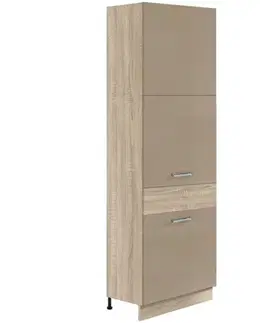 Kuchynské skrinky stojace Kuchynská skrinka Premio 21D sonoma/cappuccino lesk