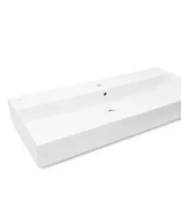 Umývadlá Umývadlo SAT Infinitio 100,4x46,5 cm otvor pre batériu uprostred SATINF10046 SATINF10046