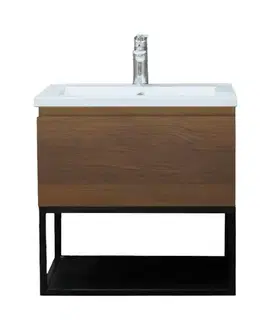 Kúpeľňový nábytok Kúpeľňová skrinka s umývadlom SAT B-Way 59x30x45 cm orech mat BWAY60NUTU BWAY60NUTU