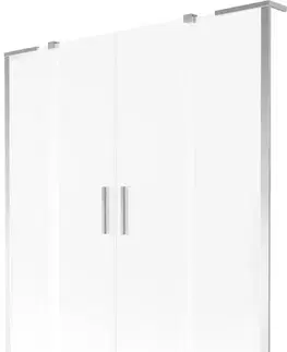 Sprchové dvere MEXEN/S - Velar L Duo dvojkrídlová posuvná vaňová zástena 150 x 150, dekor, chróm 896-150-003-32-01
