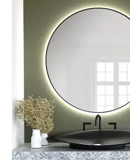 Svietidlá Baltica Design - LED zrkadlo s podsvietením BRIGHT 15W/230V 3000K priemer 100 cm IP65 čierne Bright 100 Black, warm