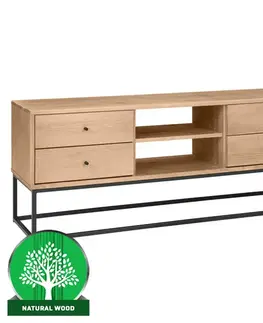 Nábytok do obývačky TV stolík  Logan borovica morená dub