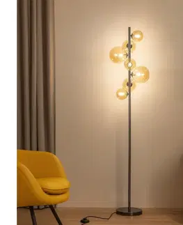 Lampy BRILAGI - LED Stojacia lampa MILLA 7xG9/3W/230V čierny chróm/zlatá 3010-7CA