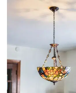 Svietidlá BRILAGI - Tiffany vitrážový luster na reťazi JUNGLE 3xE27/60W/230V priemer 50 cm BRP-12003B