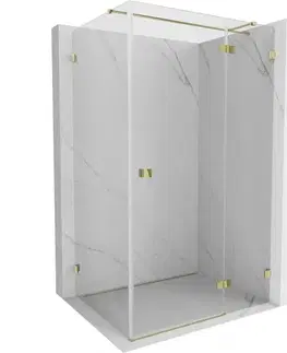 Sprchovacie kúty MEXEN/S - Lunar T sprchovací kút dvere krídlové pravá 135 x 120, transparent, zlato 834T-135-120-50-00-P