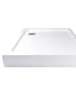 Vane Mereo Štvorcová sprchová vanička, 80x80x14 cm, SMC, biela, vrátane nožičiek a sifónu CV41H