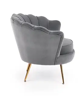 Kreslá HALMAR Amorinito kreslo sivá / zlatá
