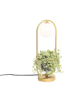 Stolné lampy Art Deco stolná lampa zlatá s bielym sklom - Isabella