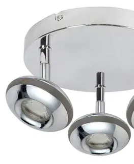 Stropná svetla LED stropné svietidlo 3x6W 26cm SKIPPER LED COB STROPNÉ SVIETIDLO OKRÚHLA HLAVICA S CHROMOVÝM KĹBOM