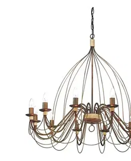 Svietidlá Ideal Lux - Luster na reťazi CORTE 12xE14/40W/230V pr. 95 cm meď 097671