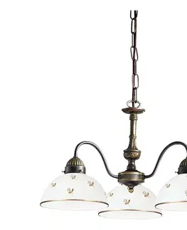 Svietidlá Kolarz 731.83.170 - Luster na reťazi NONNA 3xE27/75W/230V kvetinový motív, ružové zlato 731.83.170