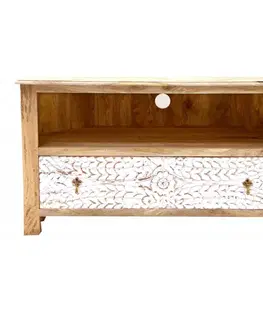 TV stolíky TV stolík rohový Sita 110x60x50 indický masív mango