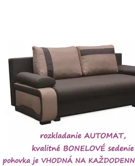 Pohovky KONDELA Bolivia rozkladacia pohovka s úložným priestorom čokoládová / svetlohnedá
