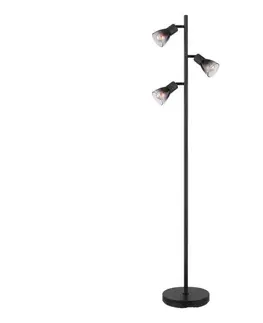 Lampy Globo 54312-3S - Stojacia lampa SATELLA 3xE14/25W/230V čierna 54312-3S