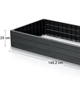 Kvetináče a truhlíky NABBI IBWR plastový vyvýšený záhon antracit